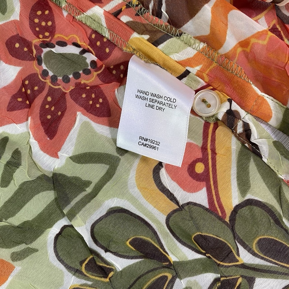 Alfred Dunner Button Up Blouse Women's 22W Green Floral Short Sleeve NWT - Picture 10 of 13